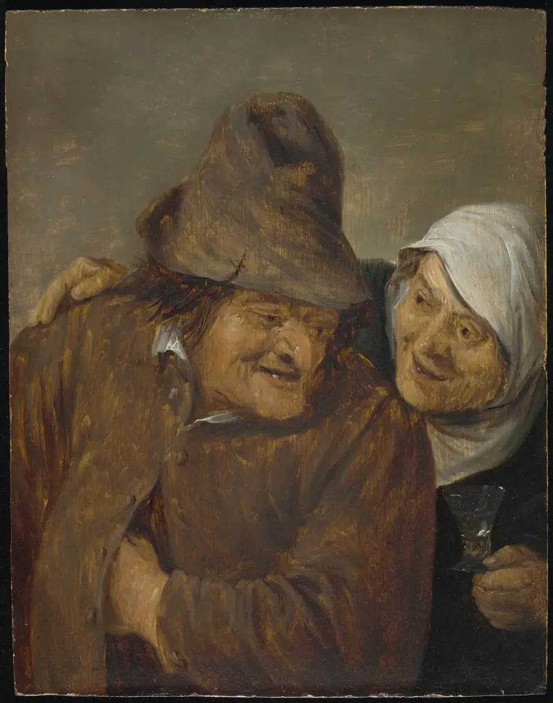 Två bönder med ett glas vin av David Teniers The Younger