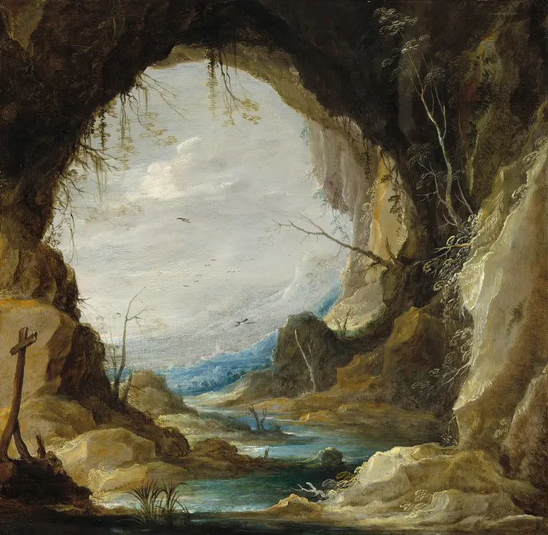 Utsikt från en grotta av David Teniers The Younger