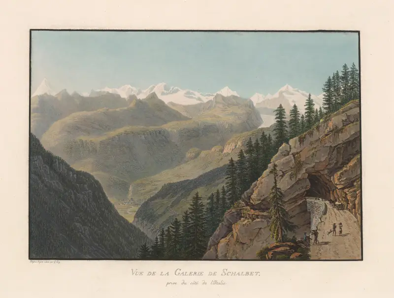 Vy av Schalbergalleriet, sett från Italien av Gabriel Lory the Younger