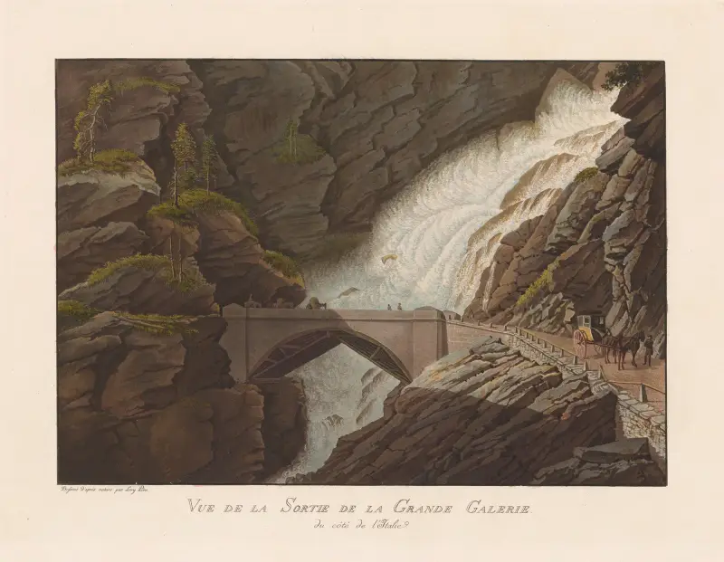 Vue de la sortie de la Grande Galerie du côté de l’Italie av Gabriel Lory the Younger