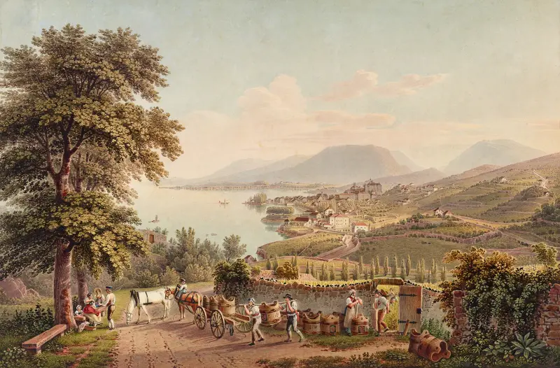 Ansicht der Stadt Neuchâtel, in der Schweiz von Gabriel Lory the Younger
