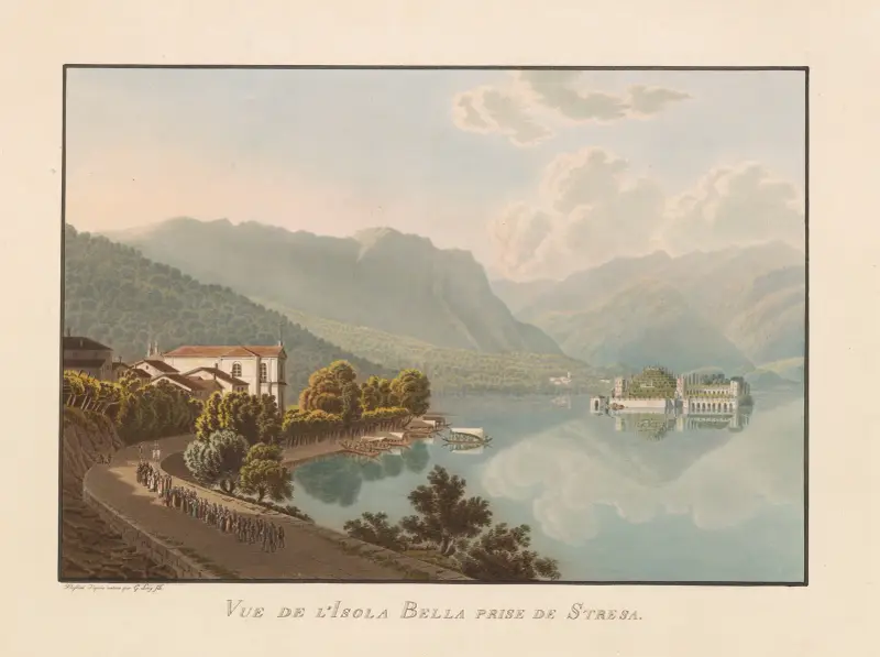 Utsikt över Isola Bella från Stresa av Gabriel Lory the Younger