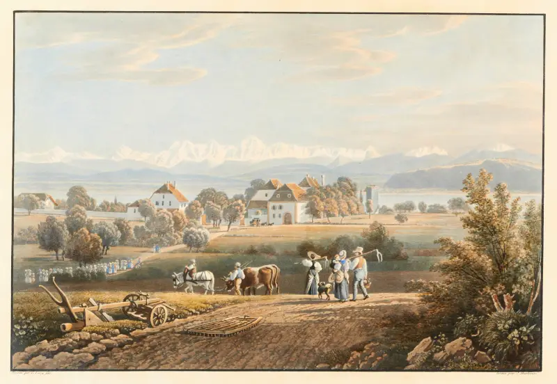 Vue de Montmirail et de ses environs av Gabriel Lory the Younger