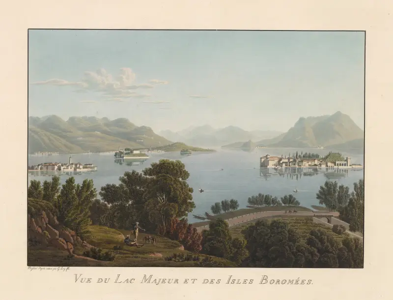 Utsikt över Lago Maggiore och Borromeiska öarna av Gabriel Lory the Younger