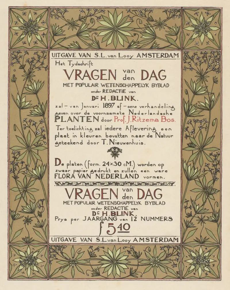 Reklamní plakát pro časopis Vragen van den dag, Theo Nieuwenhuis