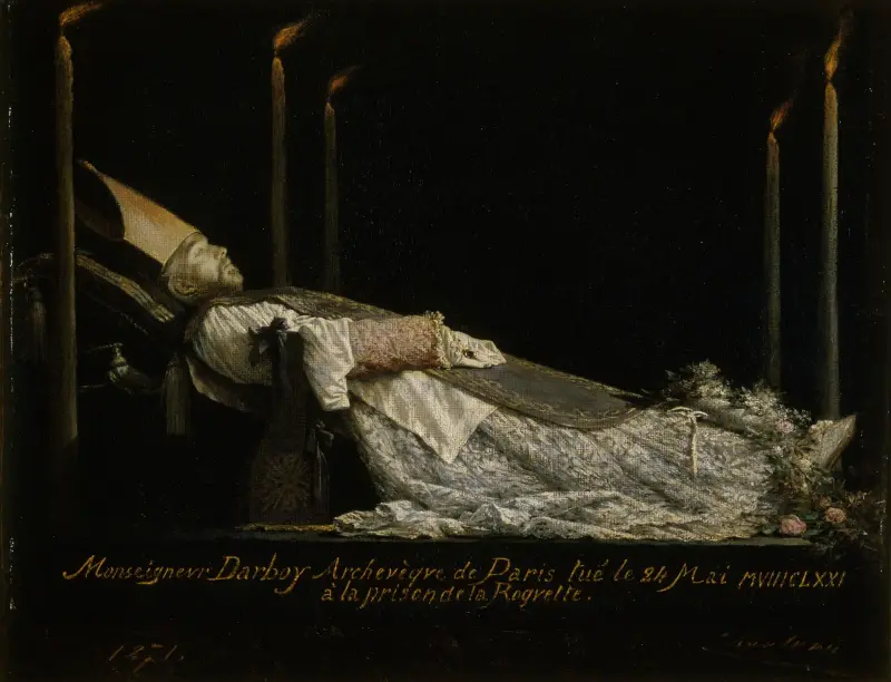 Monseigneur Darboy (1813-1871), archevêque de Paris, exposé après sa mort av Théobald Chartran