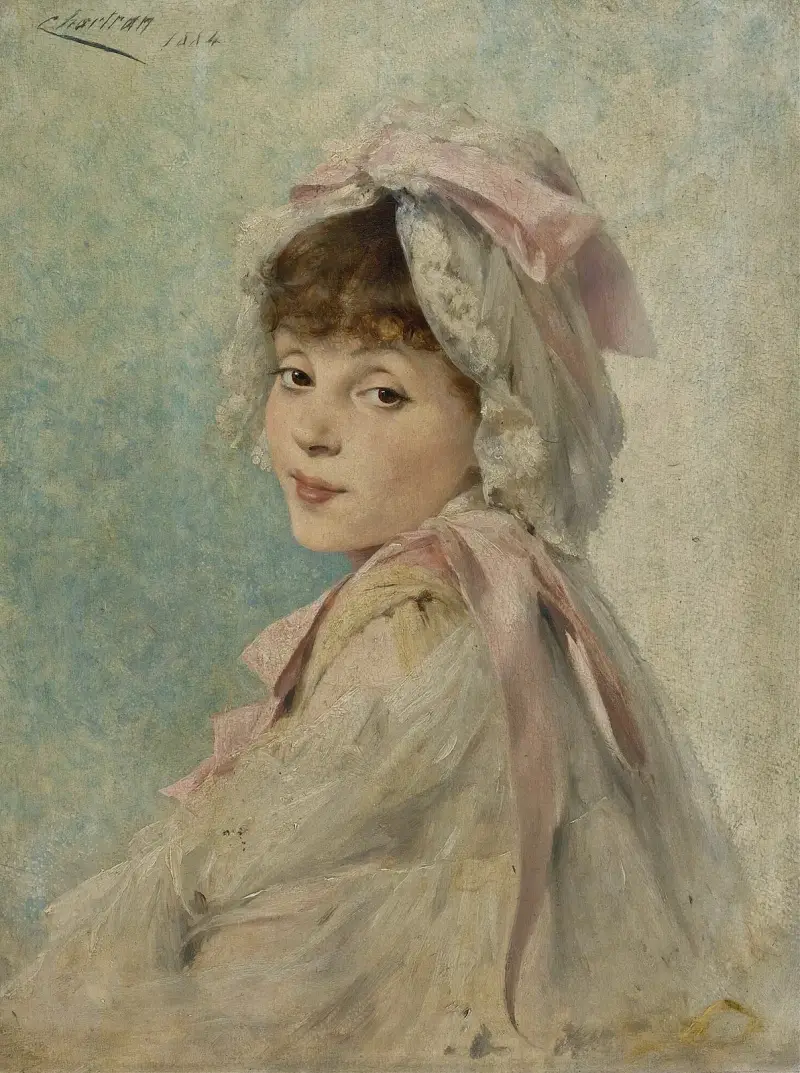 Portrait Of Gabrielle Réjane As A Young Actress av Théobald Chartran