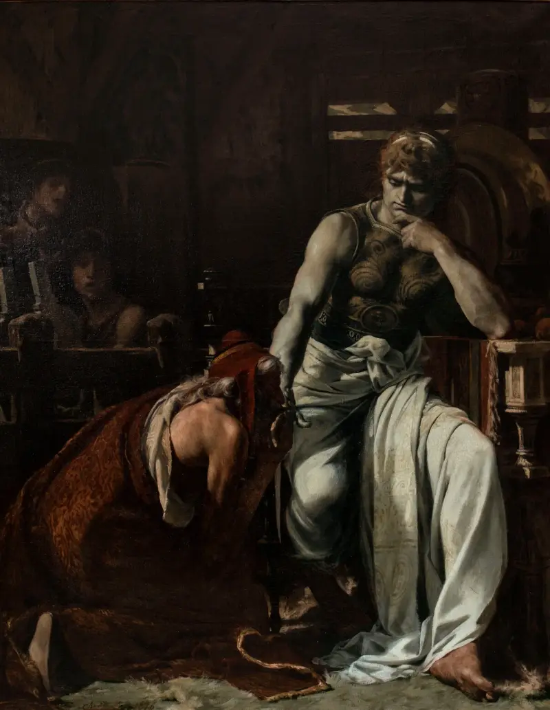 Priam demandant à Achille le corps d’Hector av Théobald Chartran