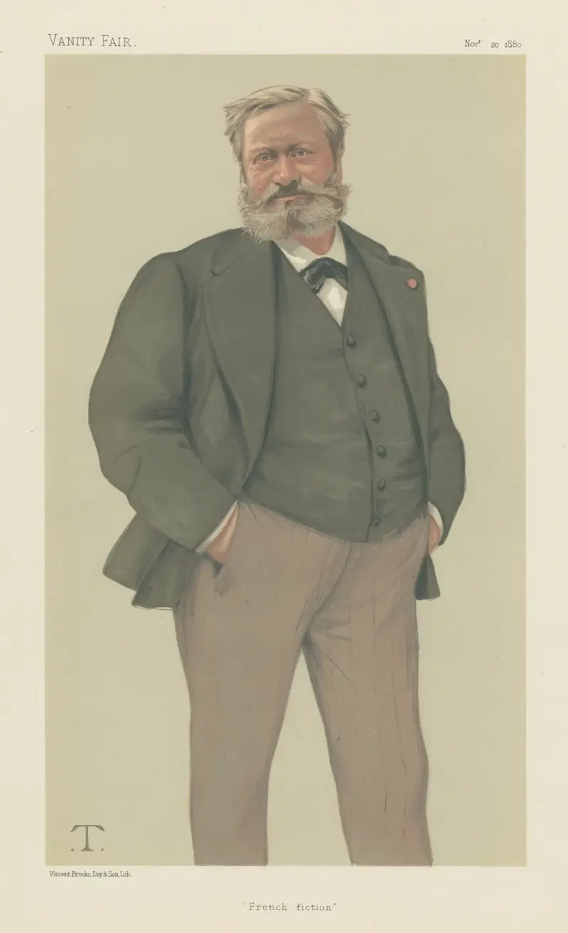 Vanity Fair; Litterär; 'Fransk fiktion', M. Edmond François Valentin About, 20 november 1880 av Théobald Chartran