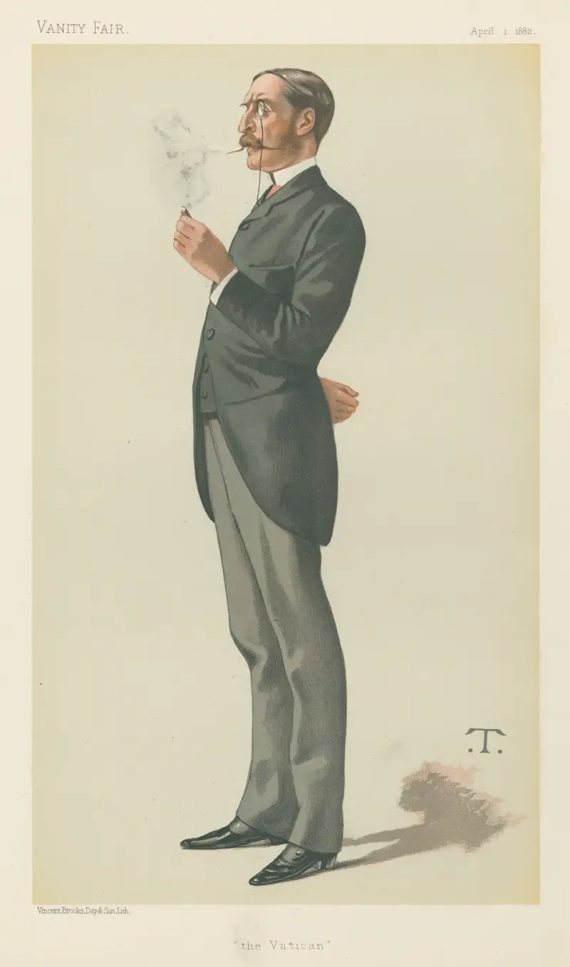 Vanity Fair; Politicians; ‘The Vatican’, Mr. George Errington, April 1, 1882 av Théobald Chartran
