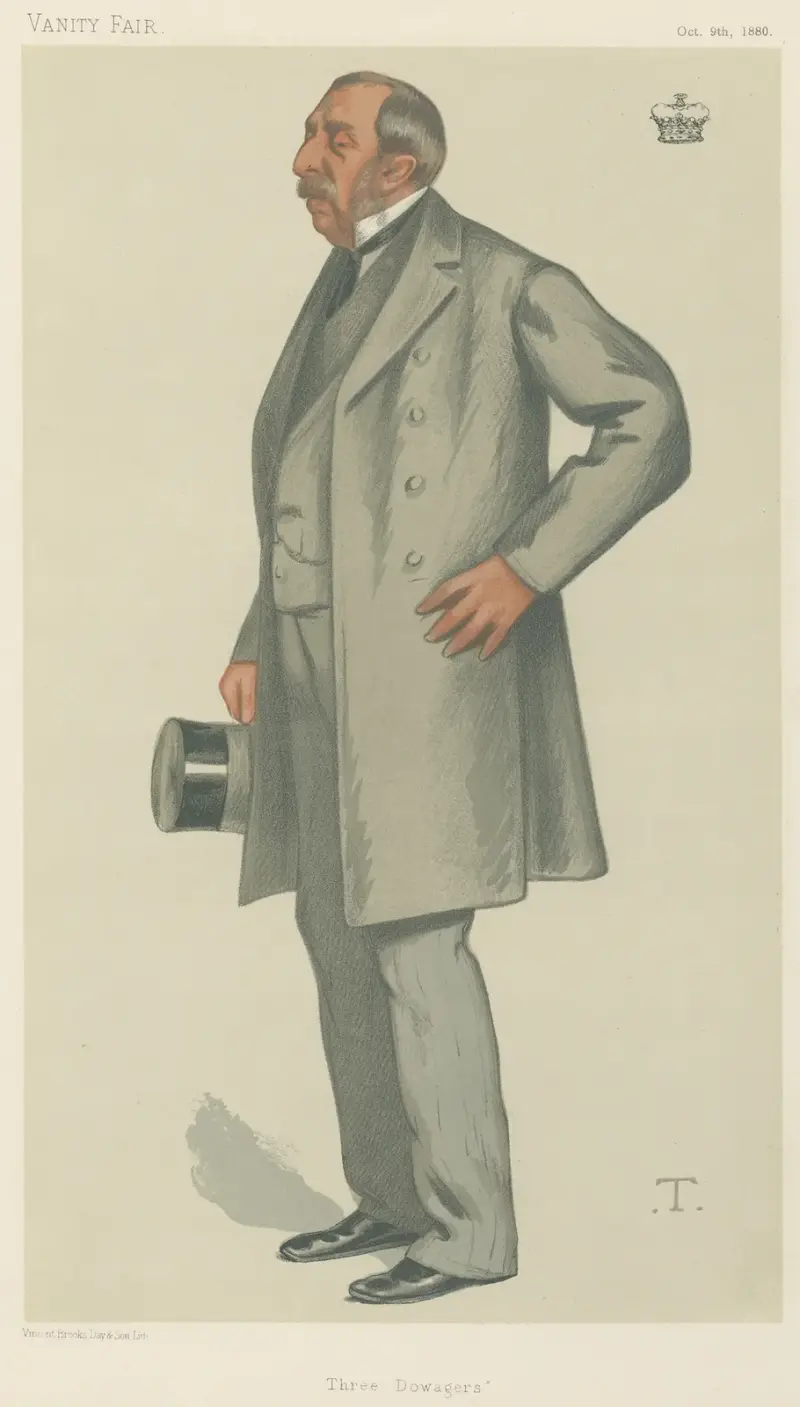 Vanity Fair Politicians; ‘Three Dowagers’, The Marquis of Ailesbury, October 9, 1880 av Théobald Chartran