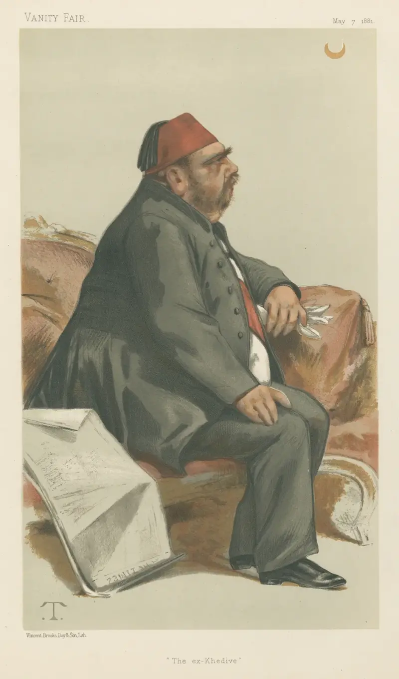 Vanity Fair; Royalty; ‘The Ex-Khedive’, His Highness Ismail Pacha, May 7, 1881 av Théobald Chartran
