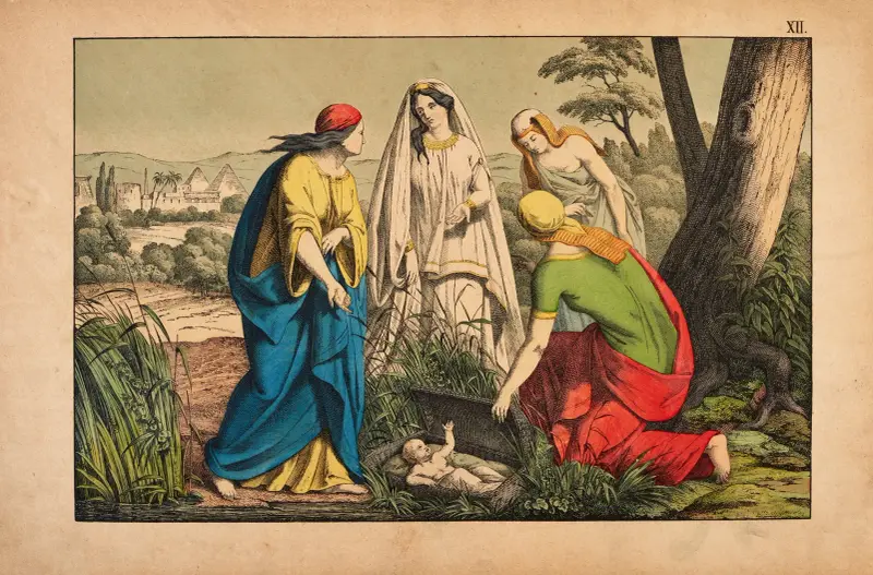 Moses is saved by Pharaoh’s daughter av Theodor Eckardt
