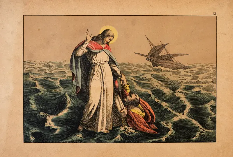 Peter’s walk on water av Theodor Eckardt