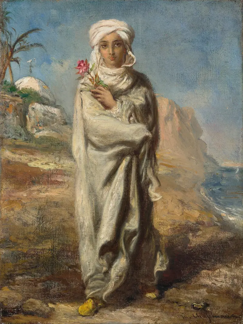 Jeune homme arabe debout av Théodore Chassériau