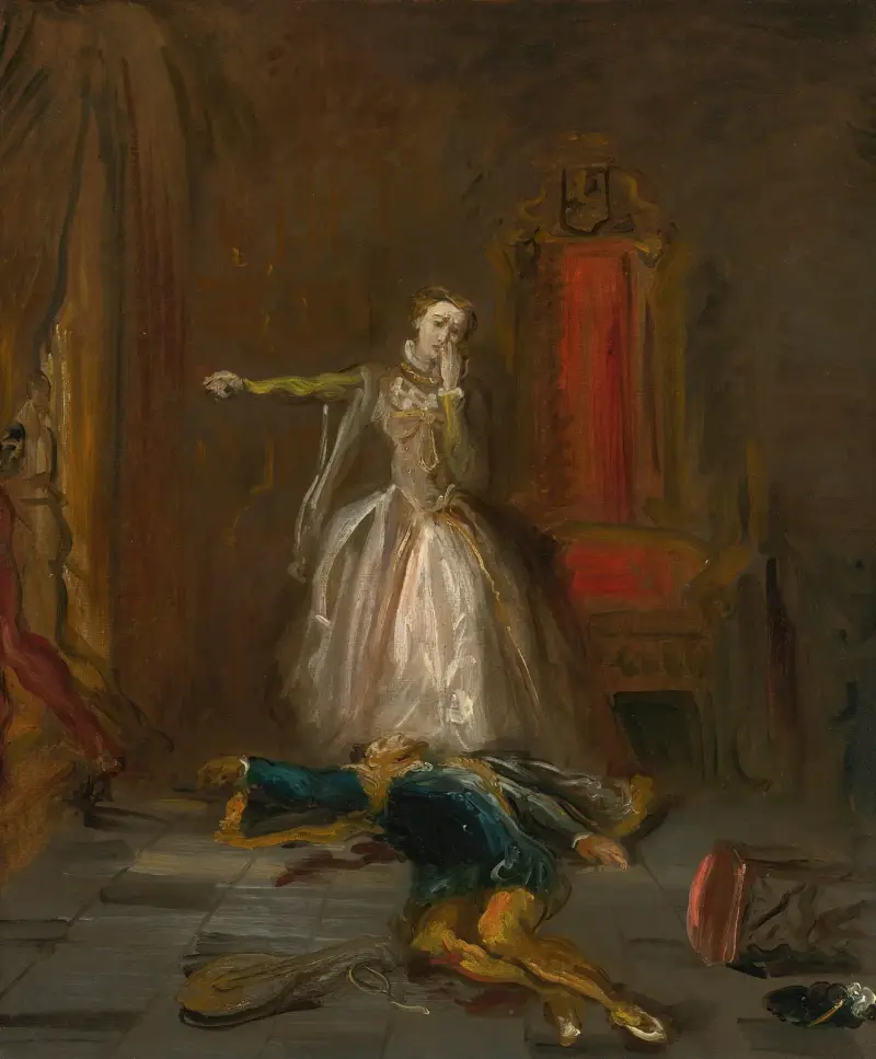 Mary Stuart Swearing Revenge av Théodore Chassériau