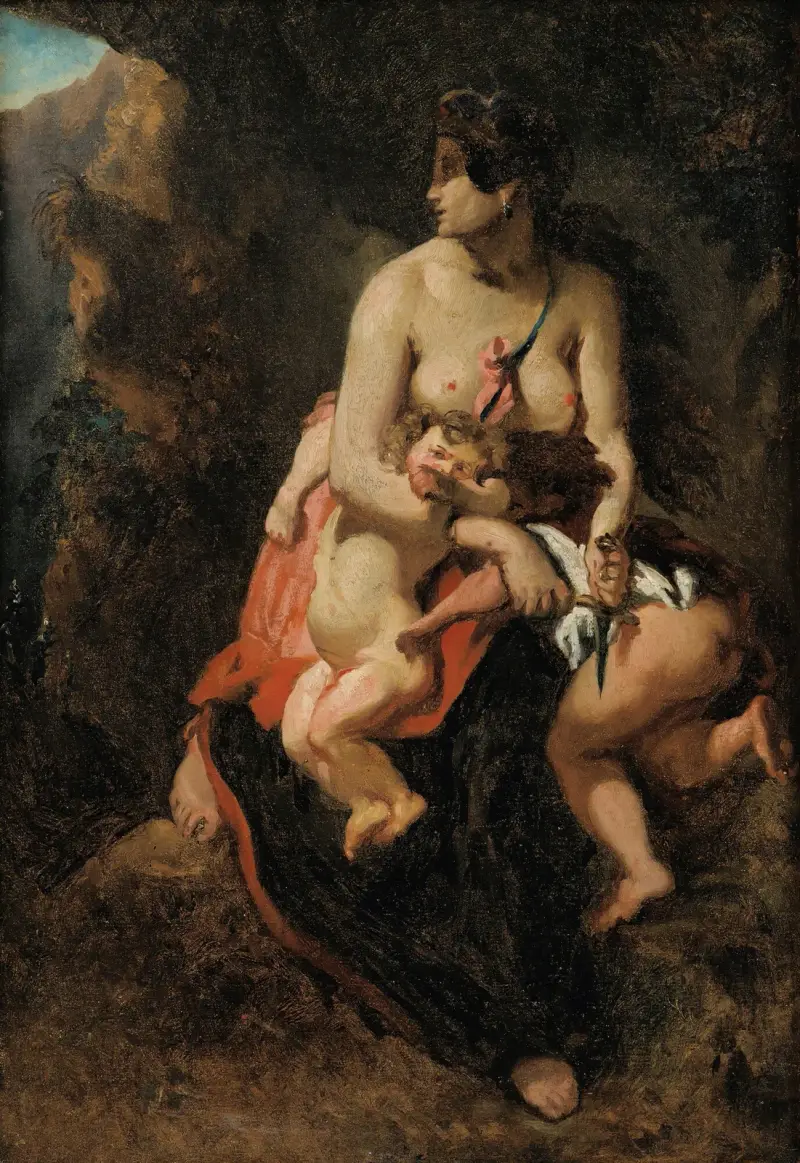 Medea About To Kill Her Children av Théodore Chassériau