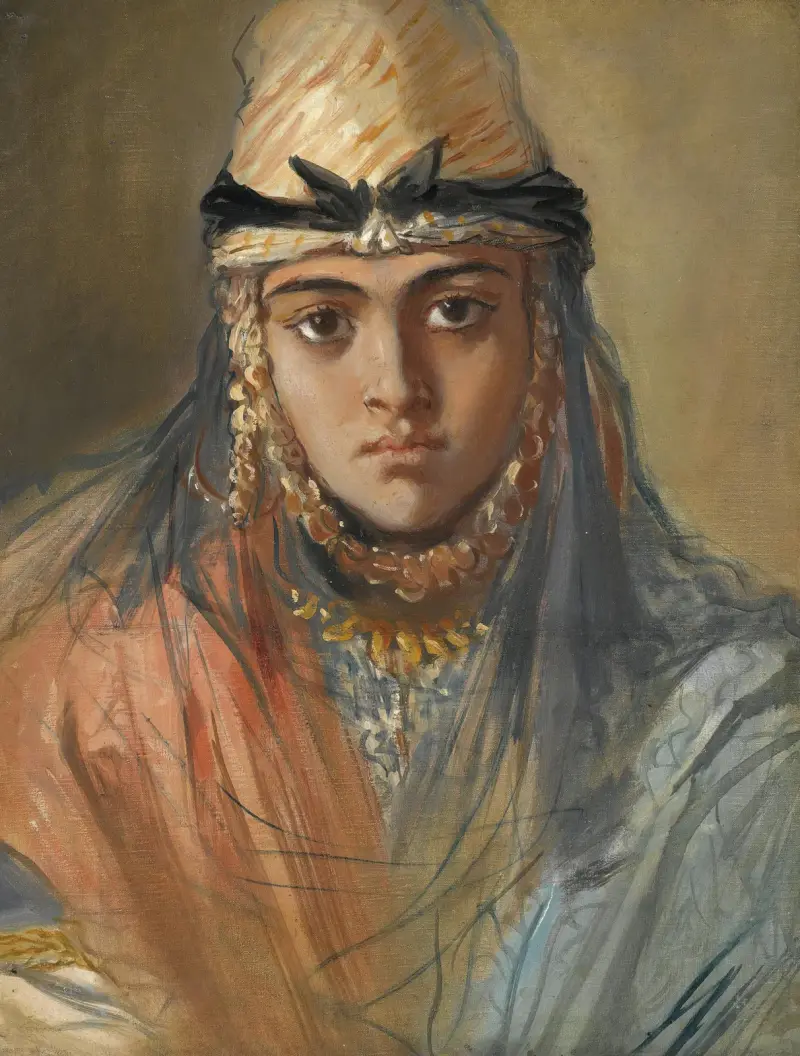 Tete De Jeune Algerienne Juive av Théodore Chassériau