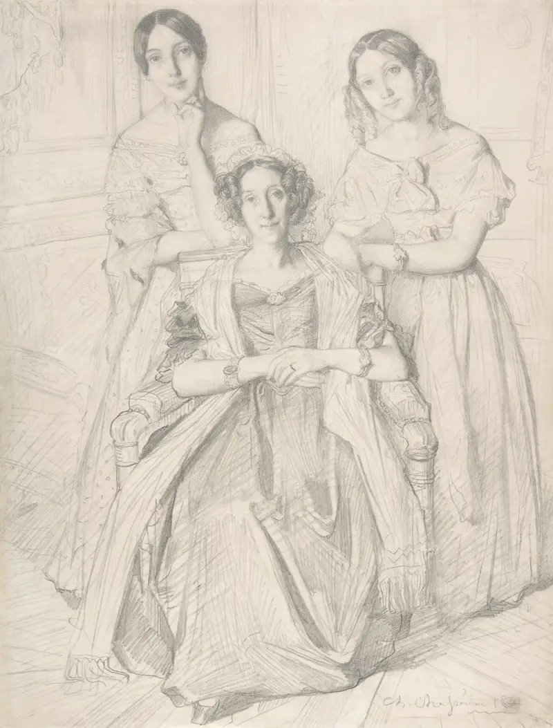 The Baroness Duperré and Her Daughters av Théodore Chassériau