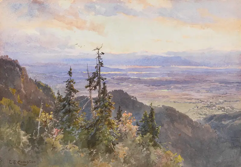 U Benediktenwandu (pohled na Schlehdorf a Kochelsee), Edward Theodore Compton