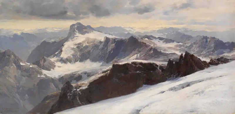 Alperna i Graubünden sedda från Tödi av Edward Theodore Compton