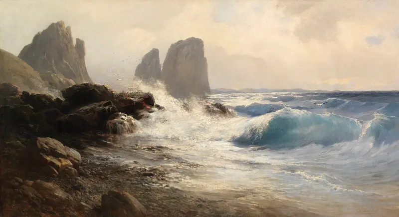 Faraglioni-klipporna utanför Capris kust av Edward Theodore Compton