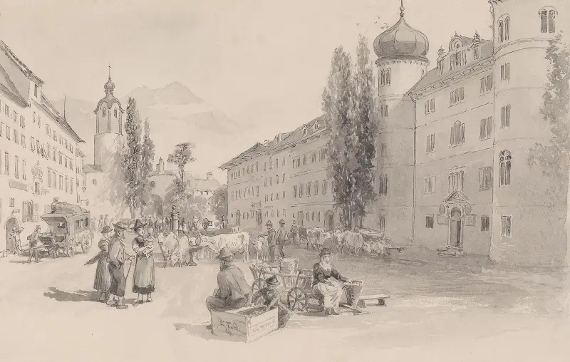 Hauptplatz in Lienz von Edward Theodore Compton