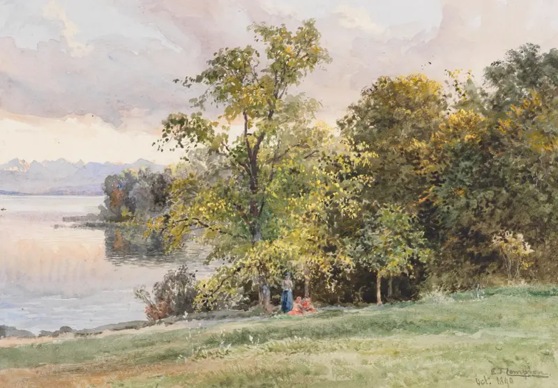 Landschaft am Starnberger See von Edward Theodore Compton