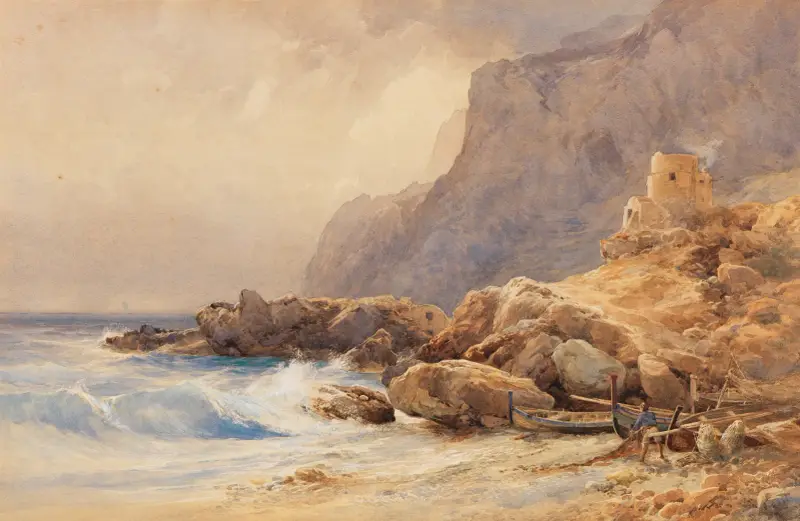 Kleiner Hafen, Capri von Edward Theodore Compton