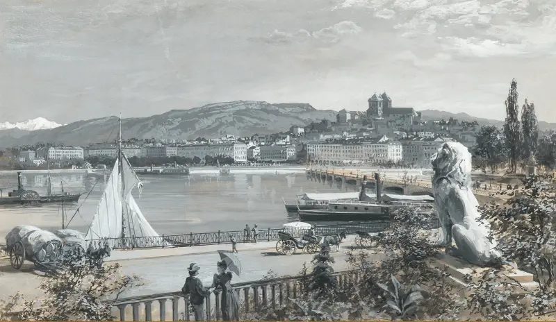 Vy över Genève av Edward Theodore Compton