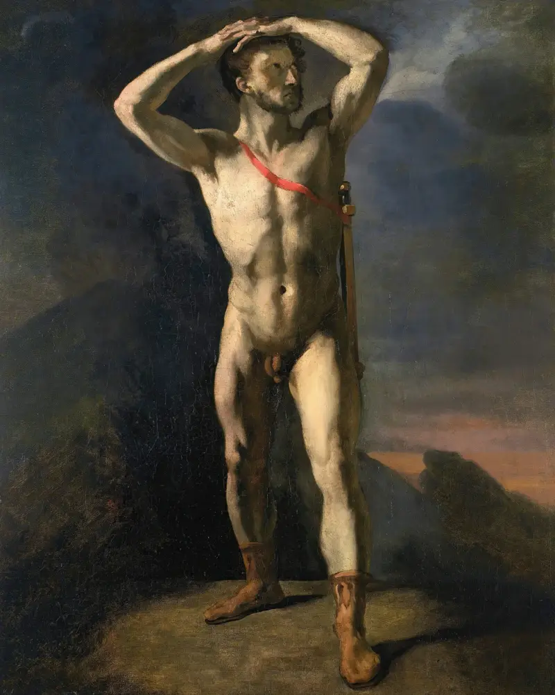 Académie d’homme nu au glaive av Théodore Géricault