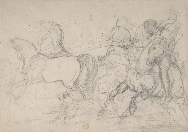 Vagnförare och ryttare av Théodore Géricault
