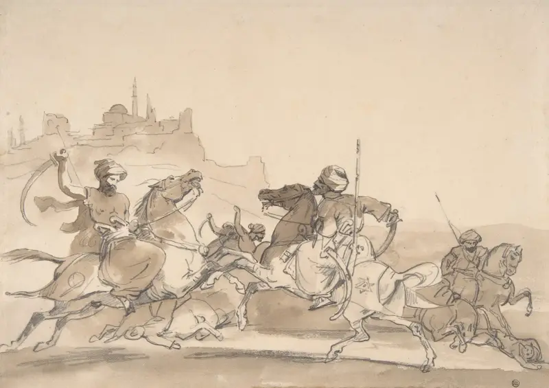 Strid mellan orientaliska ryttare av Théodore Géricault