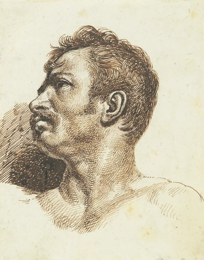 Huvud av en man (recto) av Théodore Géricault