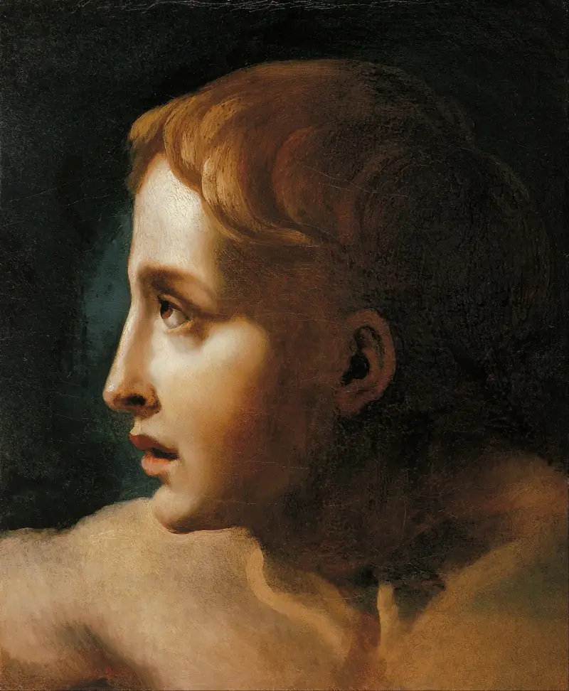Ung mans huvud av Théodore Géricault