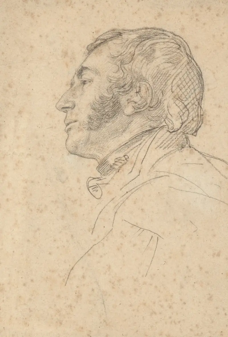 Porträttstudie av en man i profil av Théodore Géricault