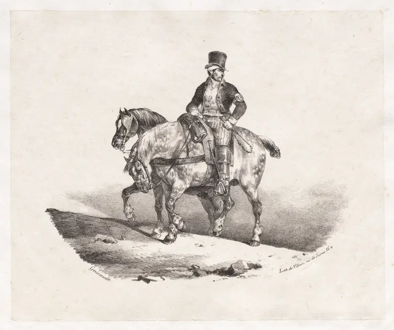 Postilion neboli dva koně v postroji, Théodore Géricault