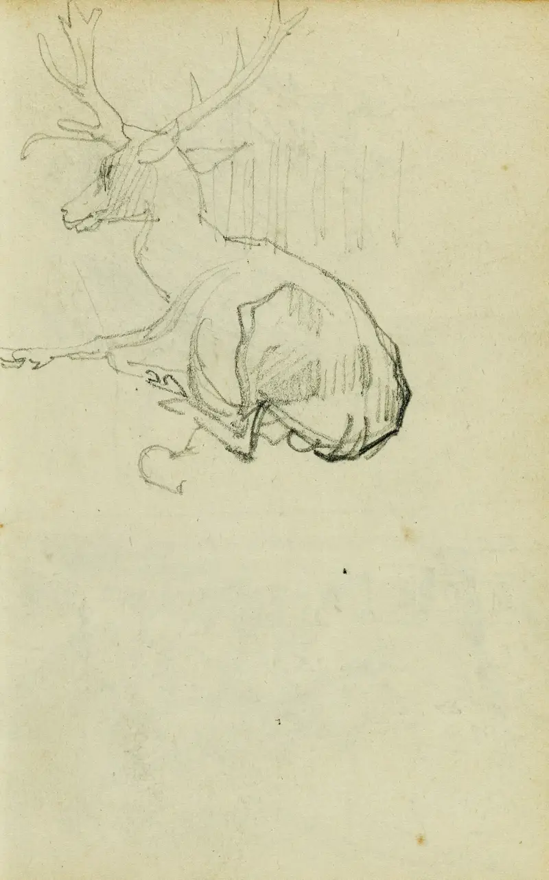 Sittande hjort av Théodore Géricault
