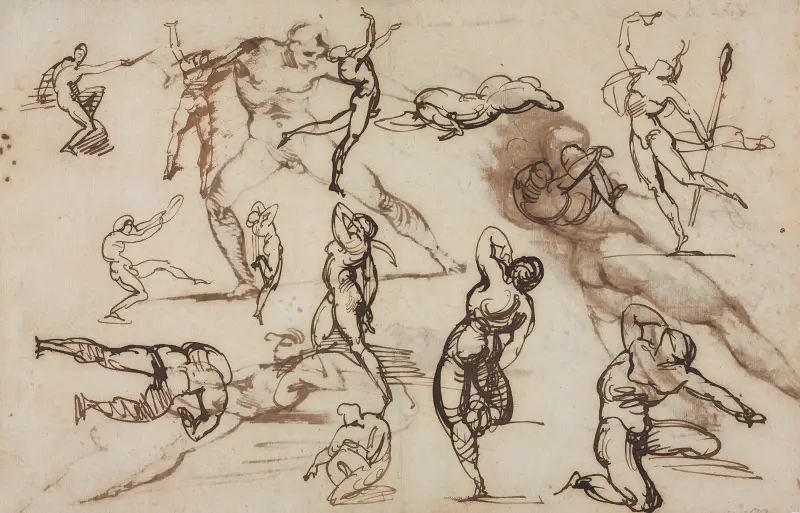 Sheet of Sketches (verso), 1819 – nr 1 av Théodore Géricault