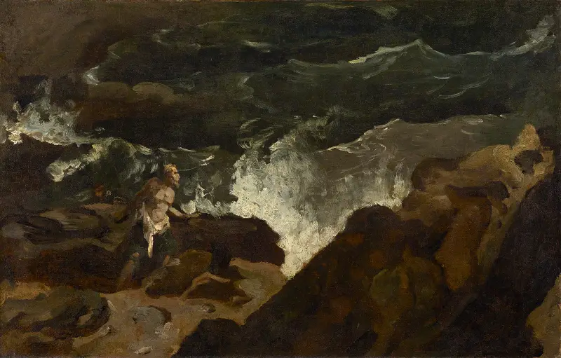Skeppsbrott på en strand (Stormen) av Théodore Géricault