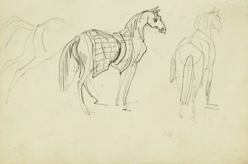 Tre häststudier av Théodore Géricault