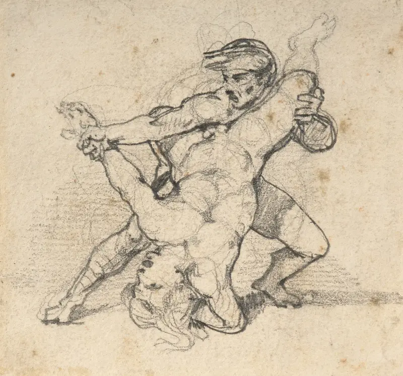 Två brottare av Théodore Géricault