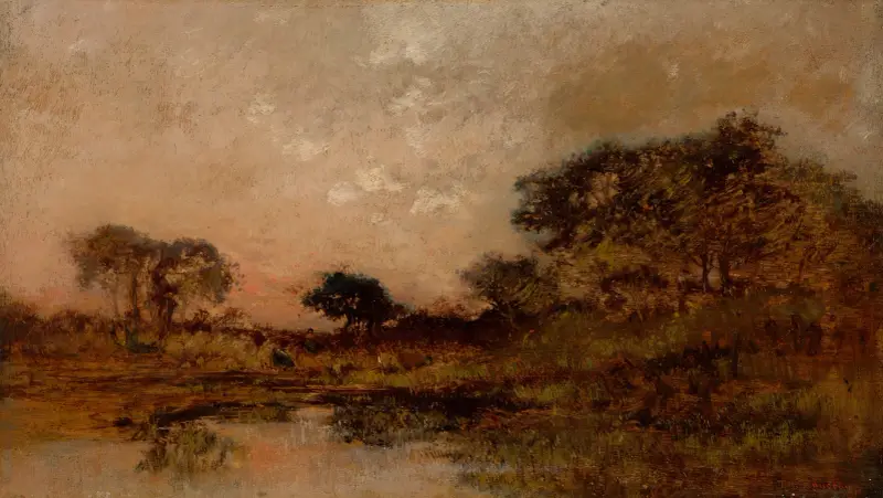 Skymningsdamm av Théodore Rousseau