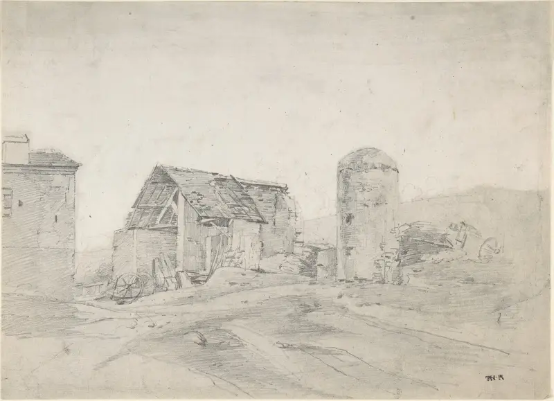Gårdsplan i Normandie av Théodore Rousseau