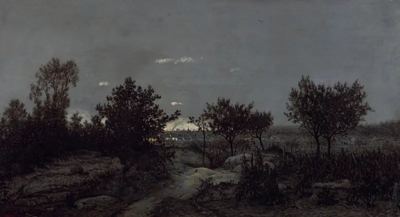 Die Landschaft im Morgengrauen von Théodore Rousseau
