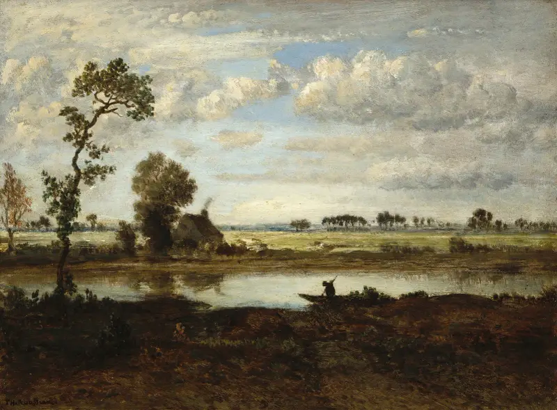 Landschaft mit Ruderer von Théodore Rousseau