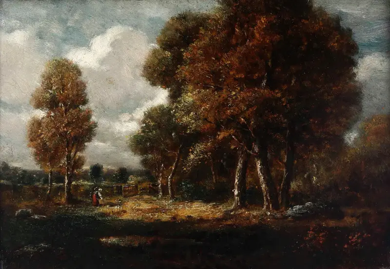 Landschaft mit Figuren von Théodore Rousseau