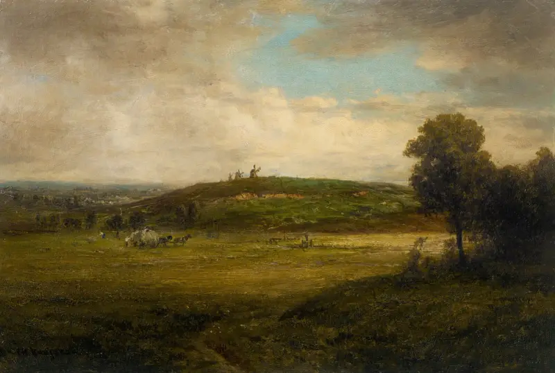 Les moulins de la butte, Montmartre av Théodore Rousseau