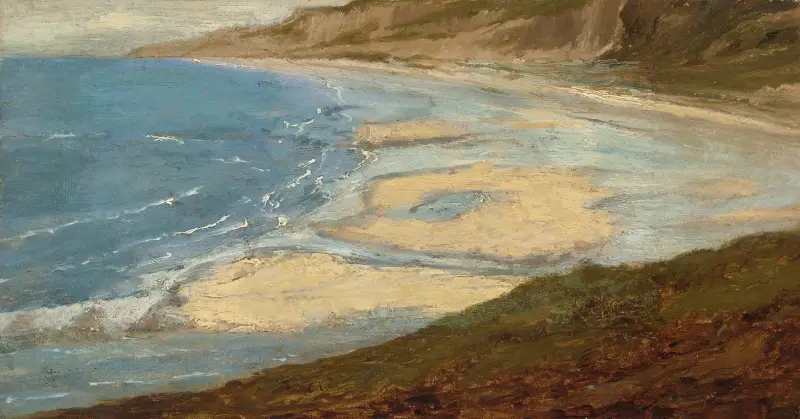 Strand vid Mont-Saint-Michel av Théodore Rousseau