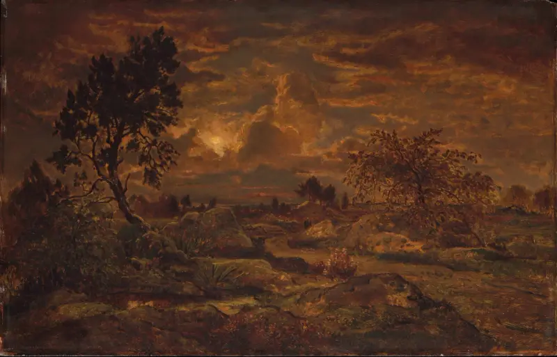 Sonnenuntergang bei Arbonne von Théodore Rousseau